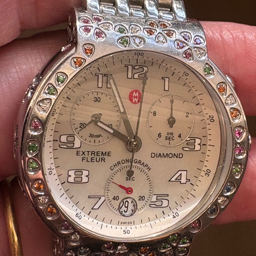 Michele Watch with Multicolor Accents